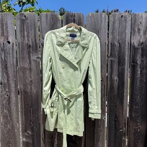 Vintage Cotton Light Green Mint Trench Coat